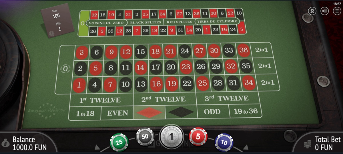 European roulette casino games online